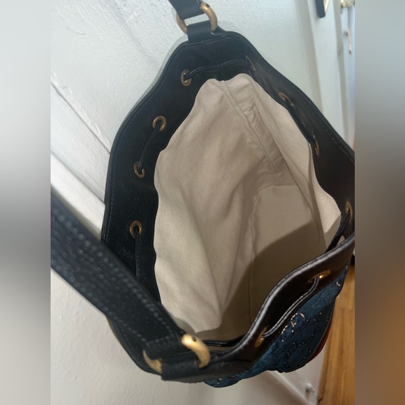 Gucci Ophidia Velvet Bucket Bag in Navy with Web 574960  3326879 - Picture 6 of 12